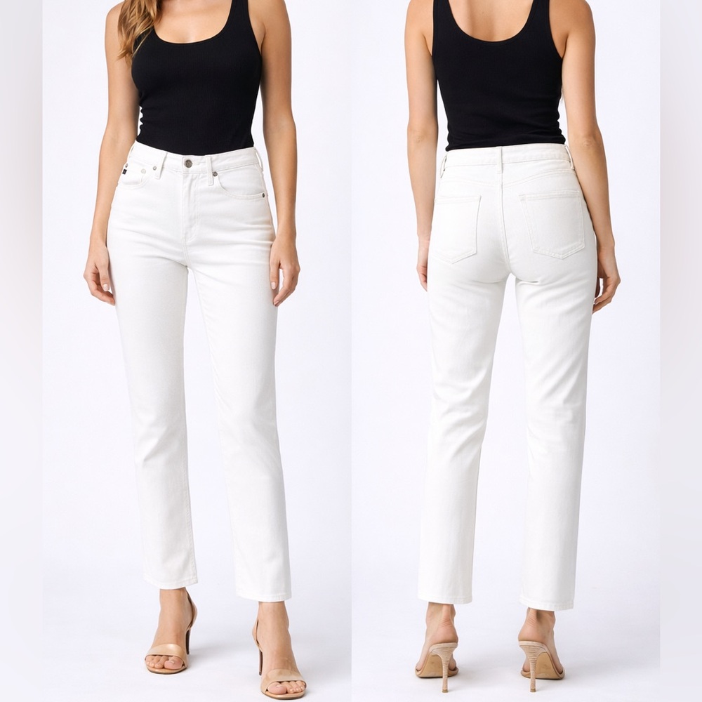 AG Jeans The Prima White Slim Cigarette Jeans Size 26 Adriano Goldschmied